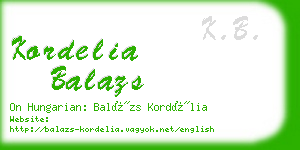 kordelia balazs business card